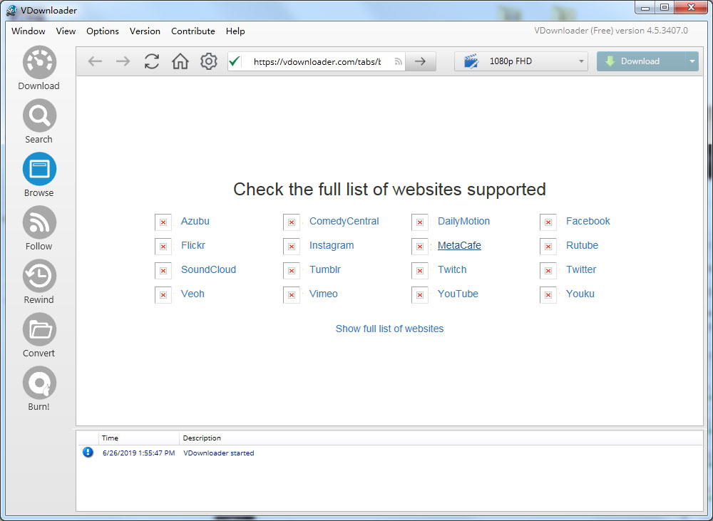 VDownloader(影片自动下载工具) V4.5.3407 英文版