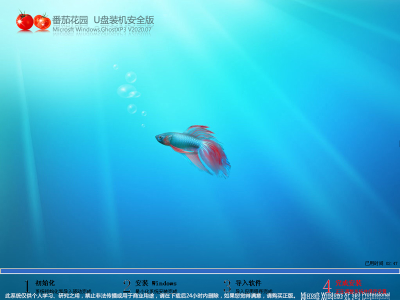 番茄花园 GHOST XP SP3 U盘装机安全版 V2020.07