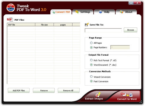 Tweak PDF To Word