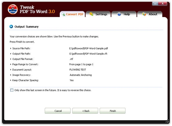 Tweak PDF To Word