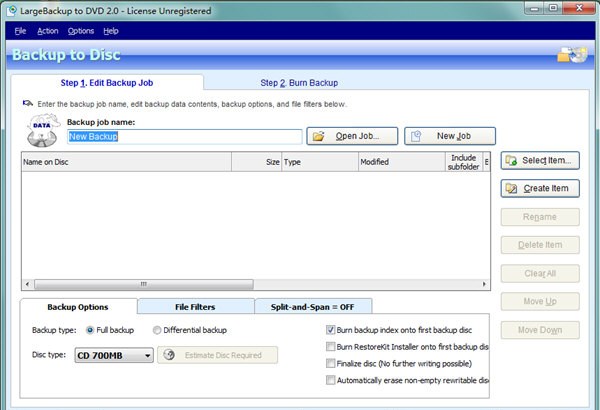 LargeBackup to DVD