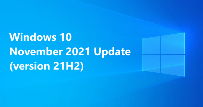 Win10 2021年11月更新推送