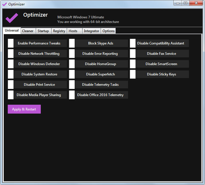 Optimizer(系统优化清理工具)