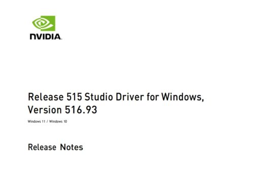 NVIDIA Studio图形驱动516.93发布!