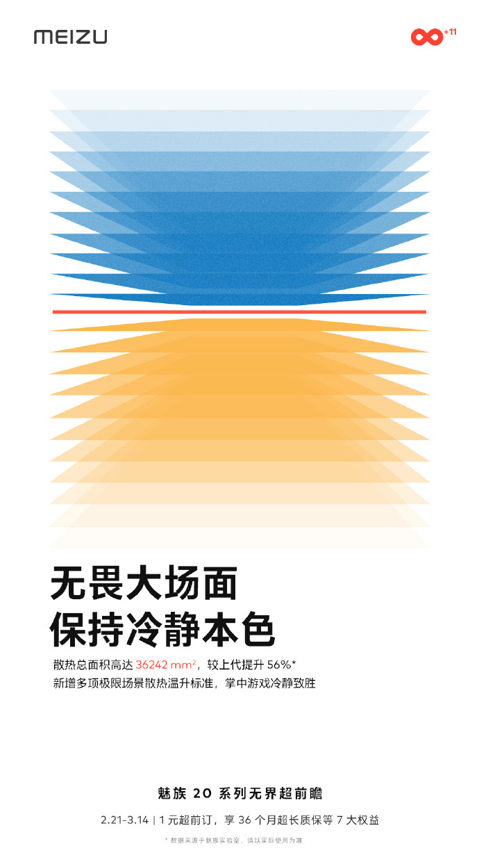 魅族 20 系列无界手机预热：散热提升56%