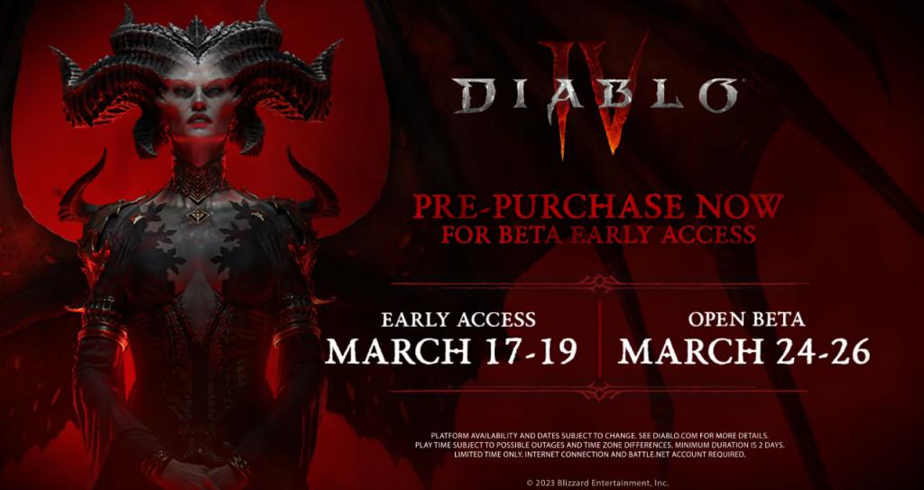 《暗黑破坏神4》3 月 25 日 -27 日将全面开放 Beta 测试！