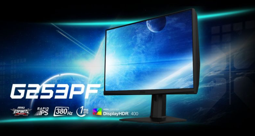 微星推出 380Hz 高刷游戏显示器 G253PF：高清图赏