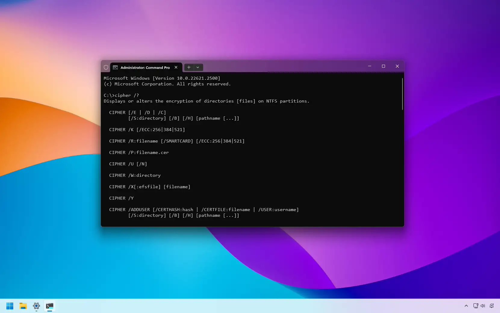 Win11 / Win10系统中：使用 Cipher 命