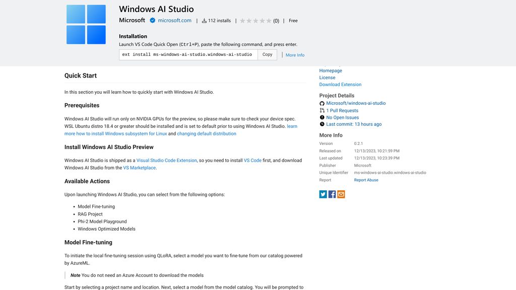 使用微软 Windows AI Studio 工具第一