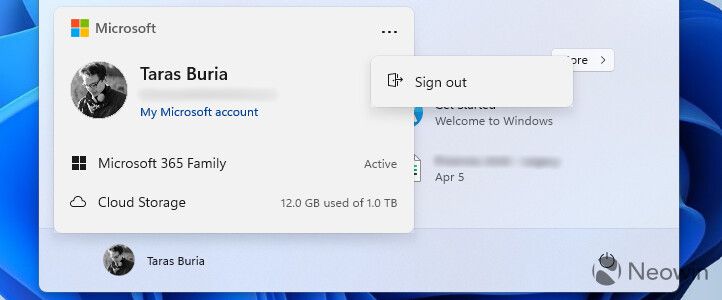 微软Win11 Beta 预览版“注销”按钮被