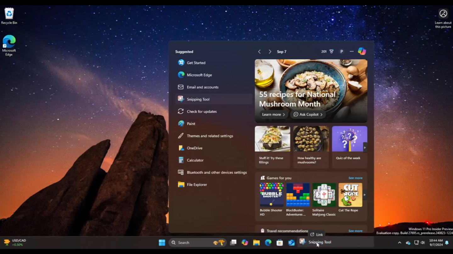 Win11 便捷功能：搜索应用后可直接固定