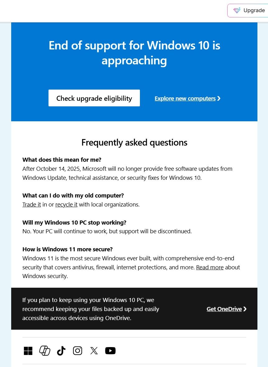 微软再发警示：“Windows 10 支持即将
