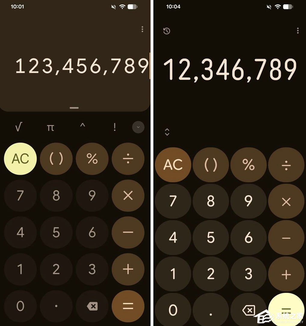 谷歌计算器应用升级至 9.0 版本:界面