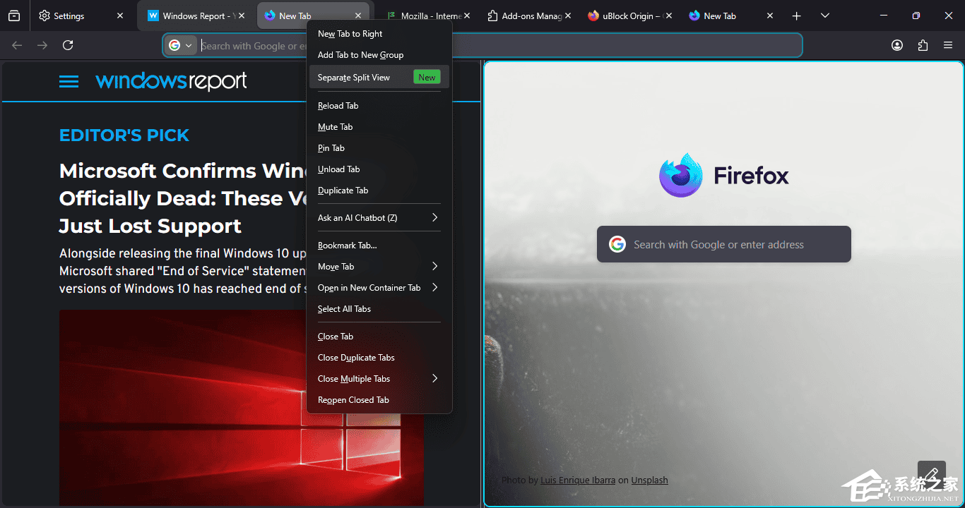 火狐 Firefox 浏览器即将支持原生“分