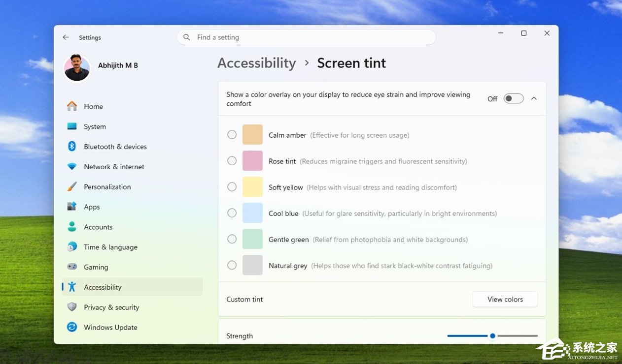 Win11 预览版测试 Screen Tint 功能：6