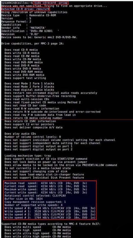 Linux下如何检测DVD刻录机的设备名及写入速度