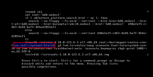  CentOS 7重置root密码的技巧