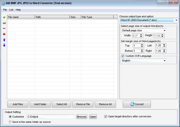 Ailt BMP JPG JPEG to Word Converter(图像转换工具) V6.7