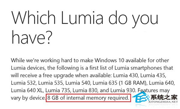 安装Win10 Mobile需要不少于5GB的存储空间