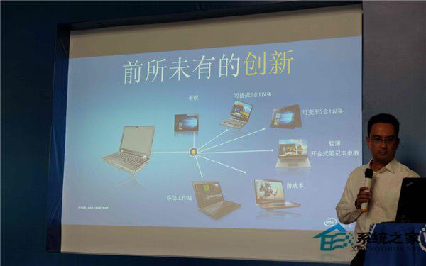 英特尔在新机体验会上演示Windows10体感游戏