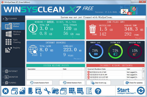 WinSysClean(系统清洁工具) V17.2.0.2645