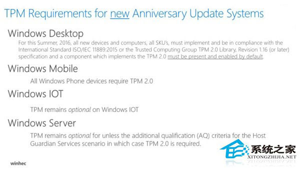 微软公布新硬件标准：Win10设备需支持TPM 2.0规范