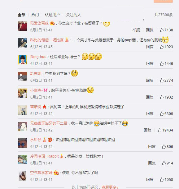 papi酱硕士论文答辩通过：果然是一个集美貌和才华于一身的女子