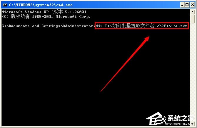 WinXP系统如何批量提取文件名?