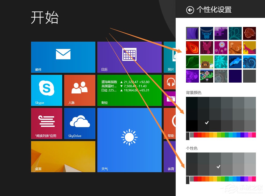 Win8.1开始屏幕背景怎么设置?