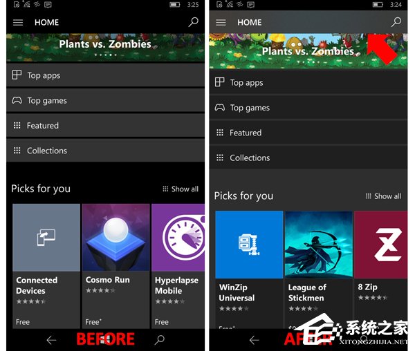 Win10 Mobile应用商店流畅设计初体验：背景透明模糊