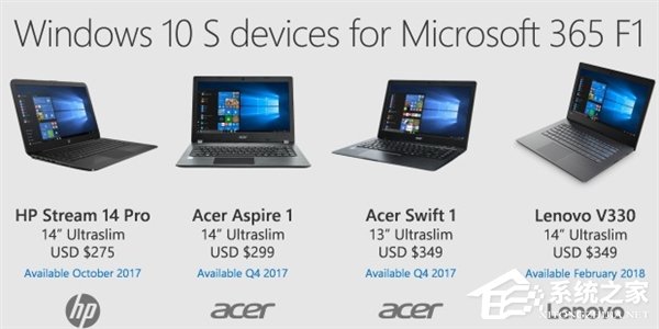 微软推出Win10 S系统新终端：14寸超极本卖1800元