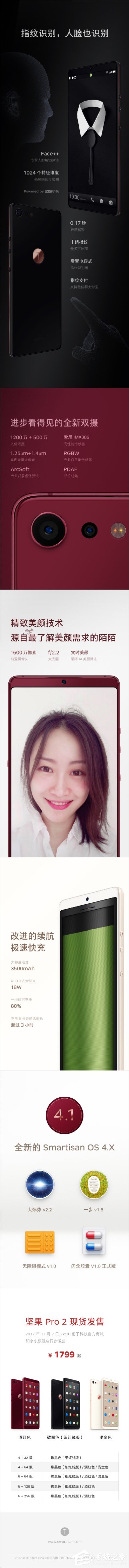 Almost全面屏？一图看懂锤子新机坚果Pro 2