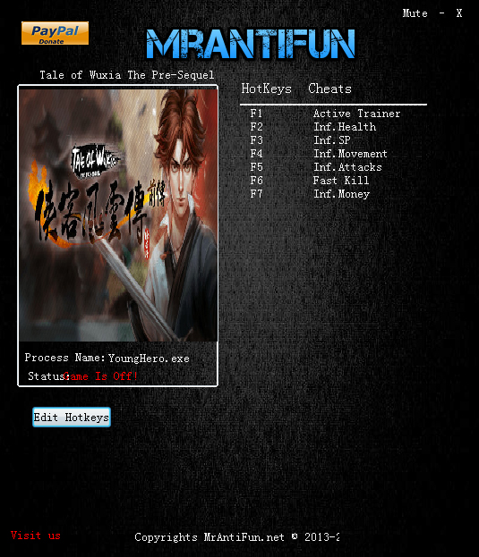 侠客风云传前传七项修改器 V20170819 绿色版
