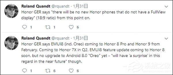 外媒：华为荣耀10将采用全面屏设计