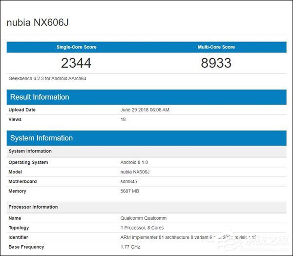 单核跑分超2300！努比亚Z18手机Geekbench跑分首曝光