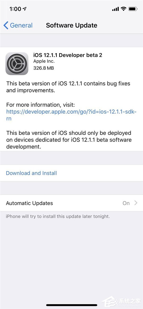 苹果开始推送iOS 12.1.1 beta 2开发者预览版更新