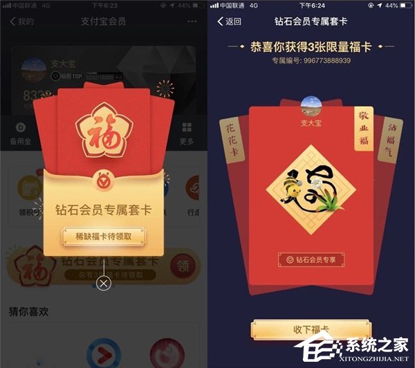 有钱任性!支付宝上线钻石会员专属套卡