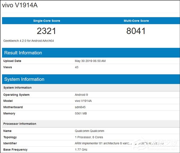 iQOO Neo Geekbench跑分疑曝光