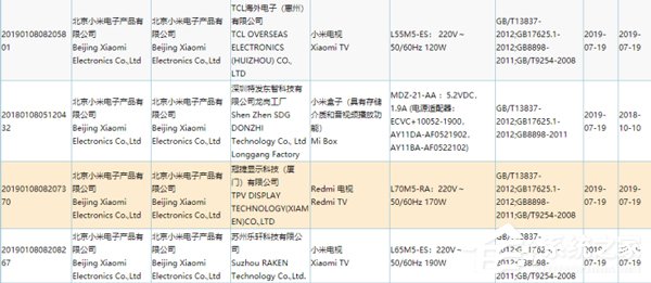 Redmi电视/TV悄然通过3C认证