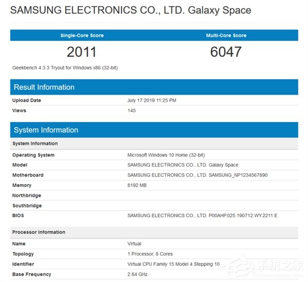 三星Galaxy Space笔记本GeekBench跑分成绩遭曝光