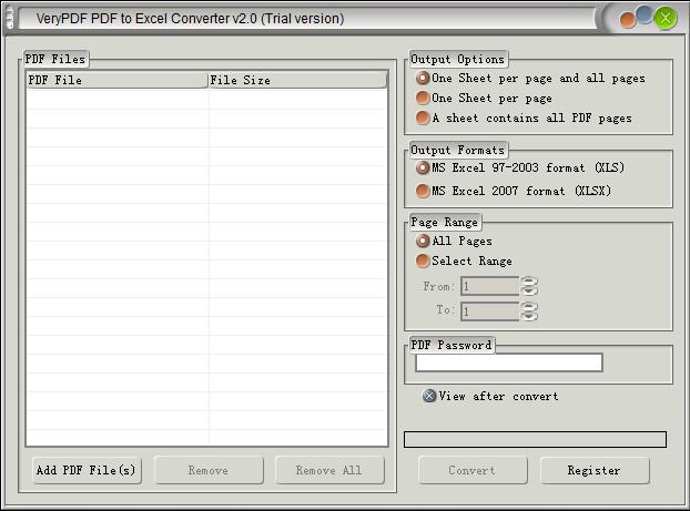 VeryPDF PDF to Excel Converter