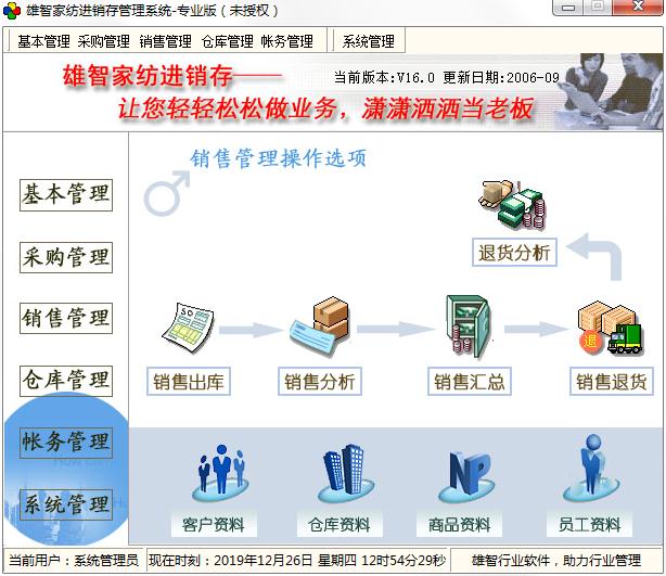 雄智家纺进销存管理系统