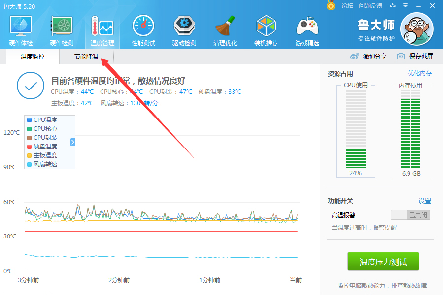 如何关闭鲁大师节能省电方案?