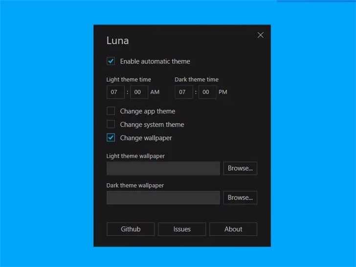Luna可令Win10自动切换暗黑模式