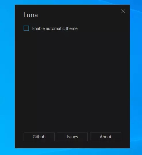 Luna可令Win10自动切换暗黑模式