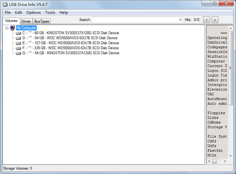 USB Drive Info