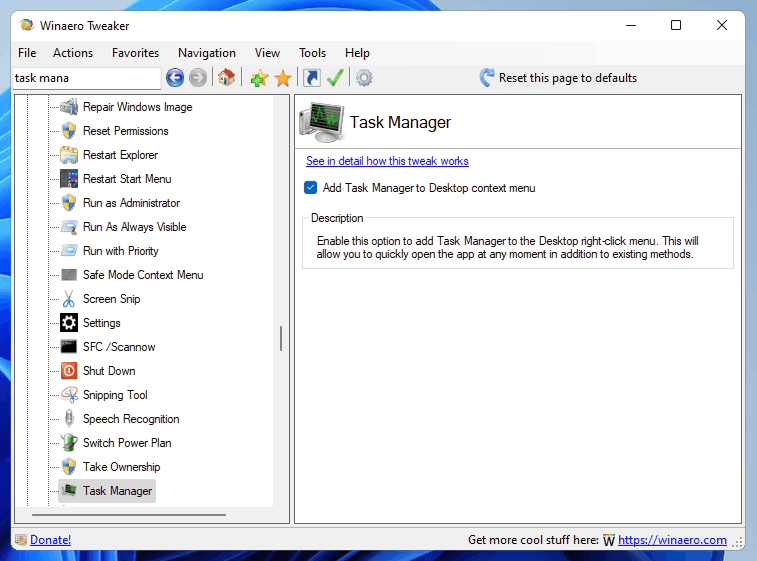 Winaero Tweaker