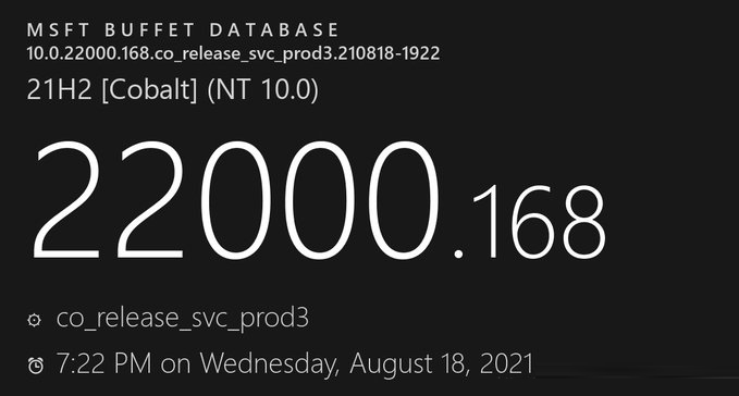 KB5005191补丁下载 Win11 22000.168更