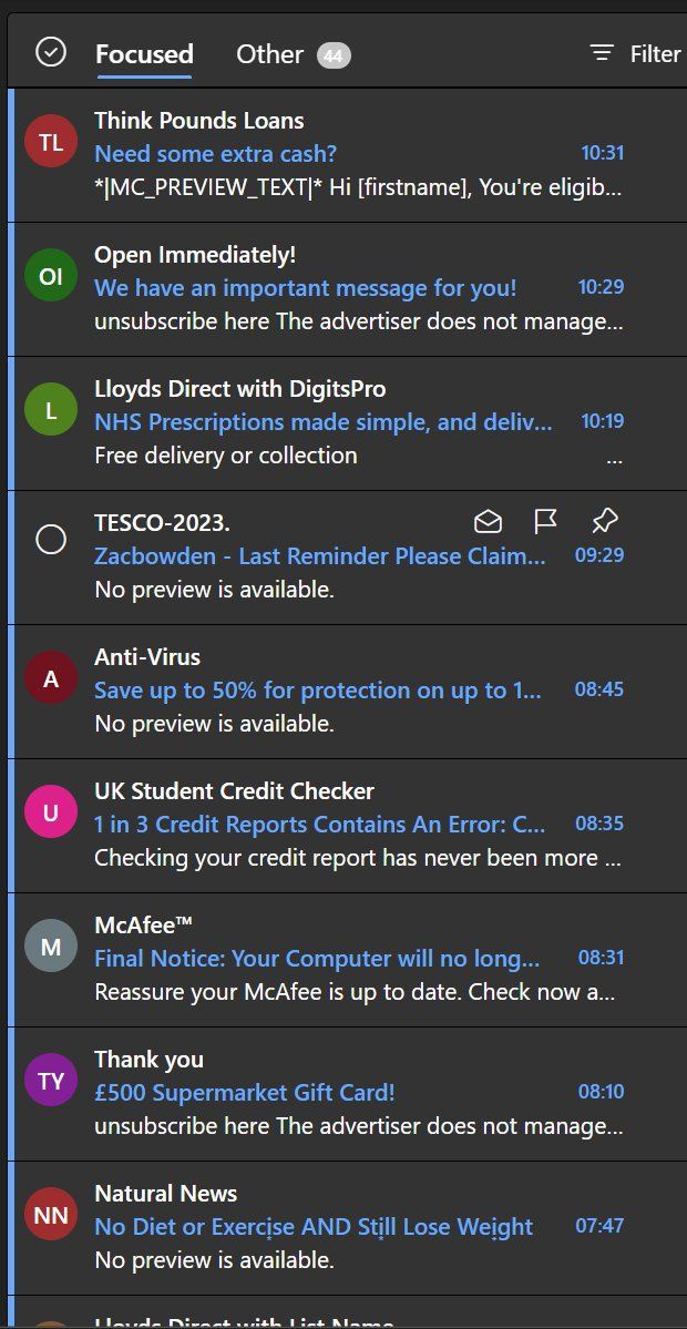 微软 Outlook 垃圾邮件过滤器出现故障