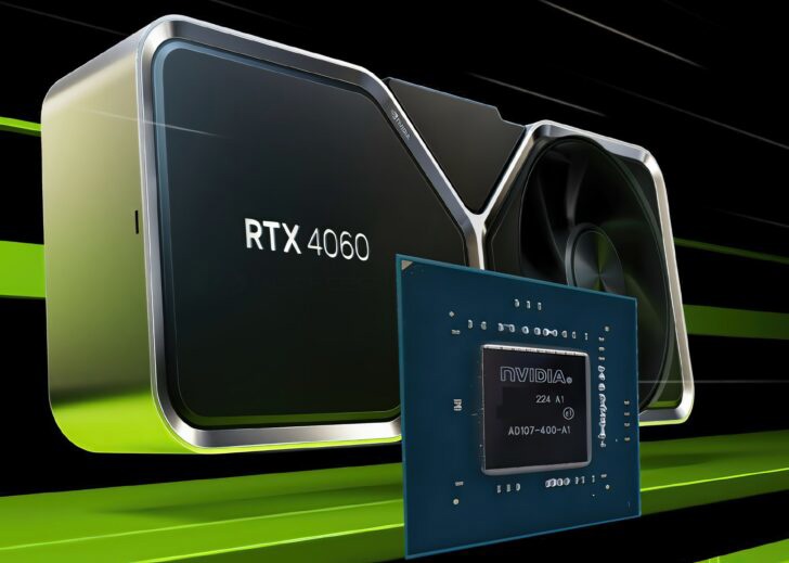 英伟达 RTX 4060 显卡采用 AD107-400 GPU，尺寸146mm2